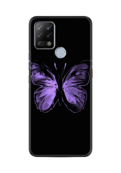Tecno Pova Kılıf Resimli Desenli Silikon Platinium Series Black Butterfly 1879