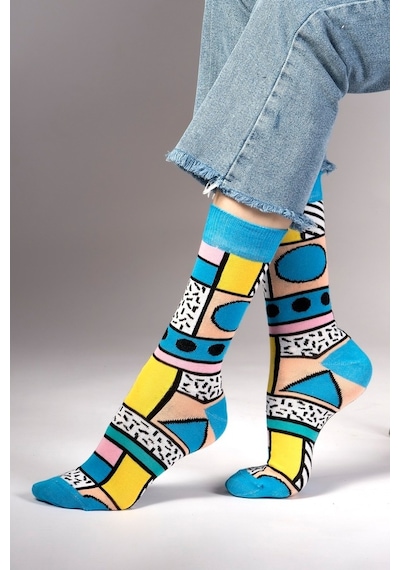 Ozzy Socks Geo Desenli Çorap Çok Renkli