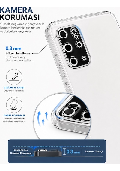 Logis Samsung Galaxy S20 Plus Uyumlu Şeffaf Silikon Kılıf Darbe Emici Kamera Korumalı İnce Esnek Premium Tpu Telefon Kıl