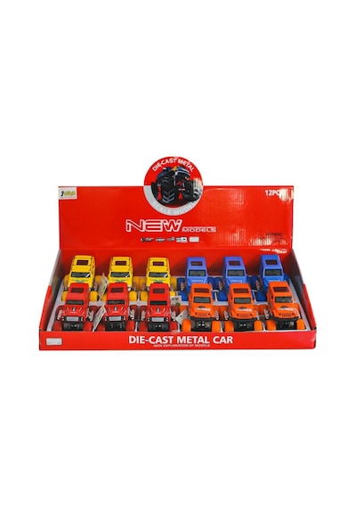 02062-fy6018g-12d Çek Bırak Metal Araba -asya Oyuncak Çok Renkli
