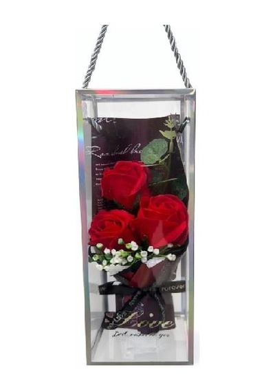 Şeffaf Kutu Buket Gül Mrt-064 0640 2331 Açık Gri