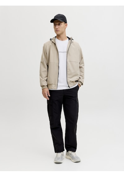 Jack & Jones Erkek Bisiklet Yaka Minimal Logo Baskili Tisört - Fusion - 12289936 Beyaz