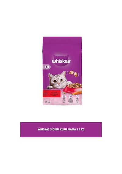 Whiskas Sığır Etli Yetişkin Kedi Maması 1.4 Kg 2 Adet