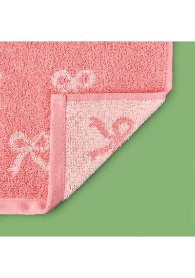 Soft Ribbon El Havlusu - Ekru / Pembe - 30x50 Cm Çok Renkli