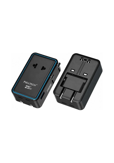 Fulltech Fc62 25w Gan Evrensel Seyahat Şarj Adaptörü - Çoklu Ülke Priz Dönüştürücü, 4'ü 1 Arada 1x Ac Priz, 2x Type-c, 1x Usb-a Siyah Fulltech Fc62 25w Gan Evrensel Seyahat Şarj Adaptörü - Çoklu Ülke Priz Dönüştürücü, 4'ü 1 Arada 1x Ac Priz, 2x Type-c, 1x Usb-a Siyah