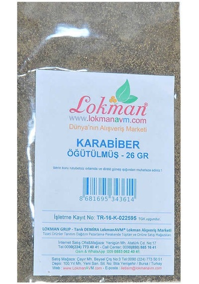 Karabiber Doğal Öğütülmüş Saf 26 Gr Paket