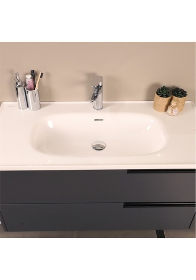 Kobos Eylül 100 Cm Banyo Dolabı Seti Argento Antrasit Kobos Eylül 100 Cm Banyo Dolabı Seti Argento Antrasit