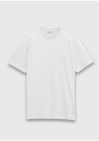 Ramsey Ekru Jakarlı %100 Pamuk T-shirt ekru ecru