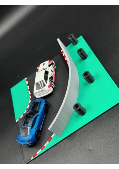 1:64 Ölçekli Yarış Pisti Diorama Siyah - Yeşil