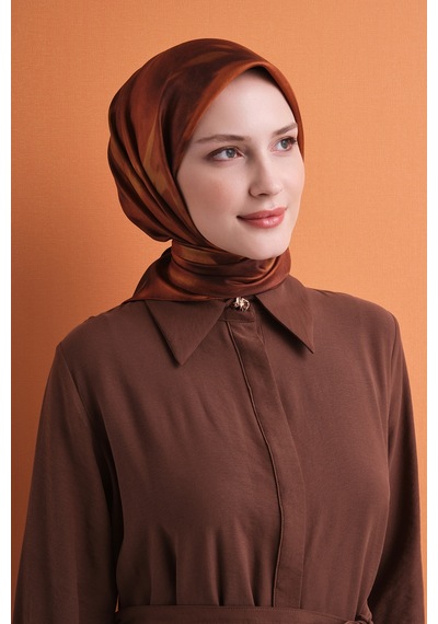 Armine Sura İpek Eşarp 2026-2027 - Sonbahar Kış-asm9606 Kiremit