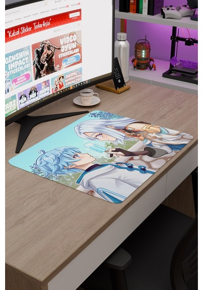 Chongyun Genshin Impact Anime Gacha V5 - 48x40 Xl Gaming Mouse Pad Fare Altlığı
