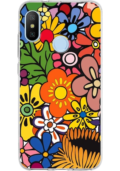 Xiaomi Mi A2 Lite İle Uyumlu Retro Color 2 Kamera Korumalı Şeffaf Kılıf Şeffaf