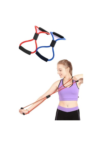 Pilates Direnç Lastiği Jimnastik Spor Lastik Egzersiz Yoga Plates Sırt Çok Renkli
