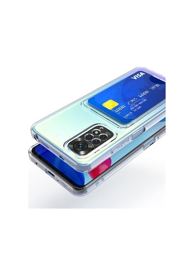 Xiaomi Redmi Note 11 Pro 5g İle Uyumlu Kılıf Kartlıklı Kartvizitli Şeffaf Telefon Kılıfı Kapak