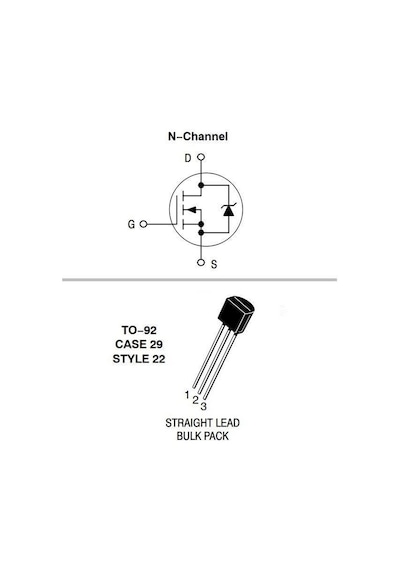2N7000 Transistör N Kanallı Mosfet - To92