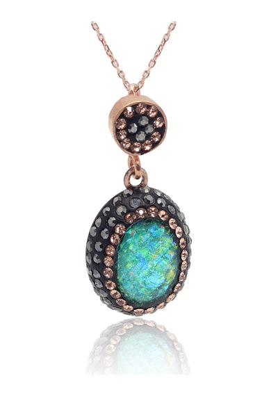 Yeşil Paraiba Ve Swarovski Taşlı 925 Ayar Gümüş Kadın Üçlü Set 201025578