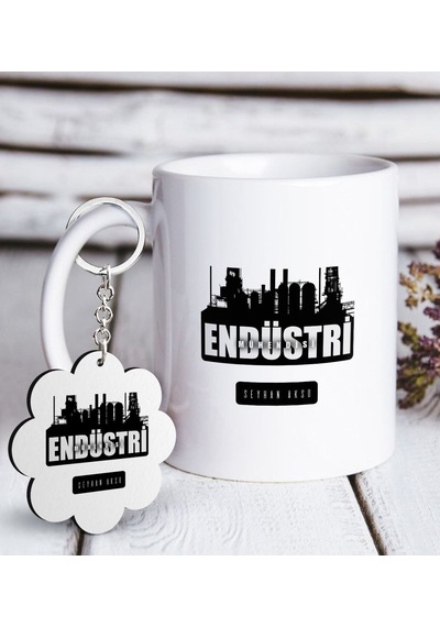 Kişiye Özel Mesleki Endüstri Mühendisi Beyaz Kupa Ve Anahtarlık H