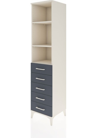 Hyperion Dolap 3 Raflı 5 Çekmeceli 44x44x195 Aytaşı-antrasit Aytaşı