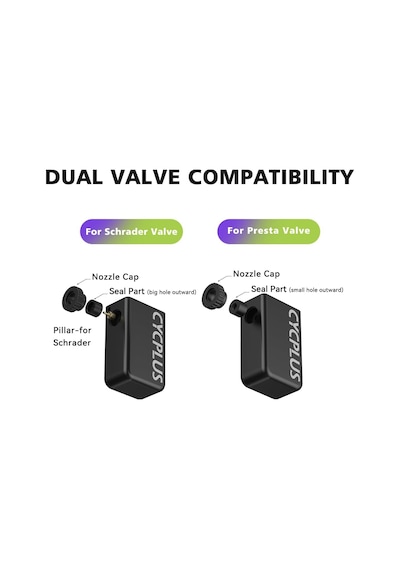 Cycplus Tiny Pump Mini Bisiklet Hava Pompası, Maksimum 120 Psı Elektrikli Bisiklet Hava Pompası, Otomatik Kapanma, Pre