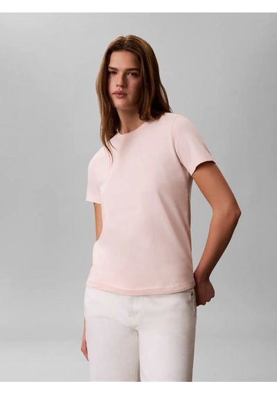 Calvin Klein Ss Monogram Crew Tee, Vg3 Pembe Kadın T-shirt