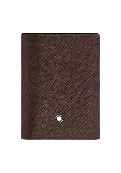 Montblanc Sartorial Deri 4 Bölmeli Mini Cüzdan 222989 Kahverengi