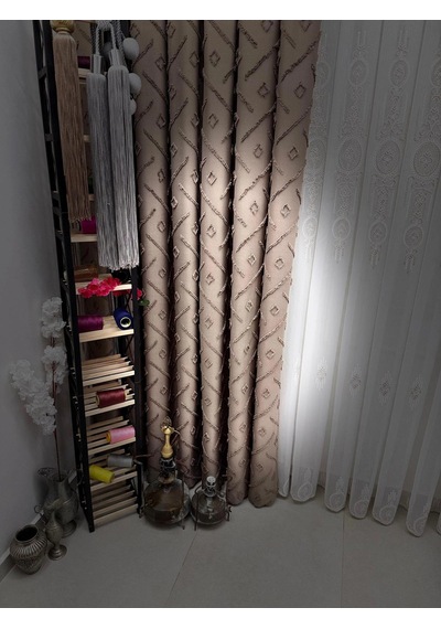 Nivemeshome Sedef 3-0006 Kahve 1/3 Pileli Fon Perde 60x270