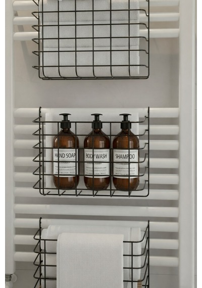 Petek Üstü Çok Amaçlı Banyo Rafı Metal Havluluk & Düzenleyici Sepet 1 Adet Siyah Krom