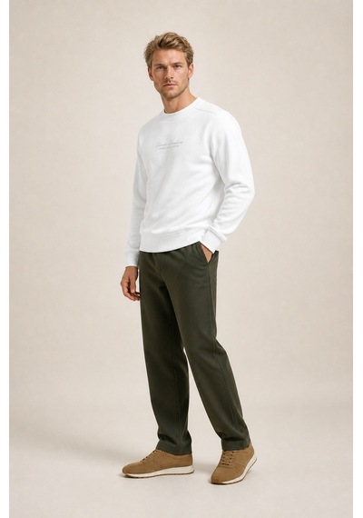 Redline Clavin Erkek Regular Fit Yeni Sezon Pamuklu Sweatshirt Beyaz