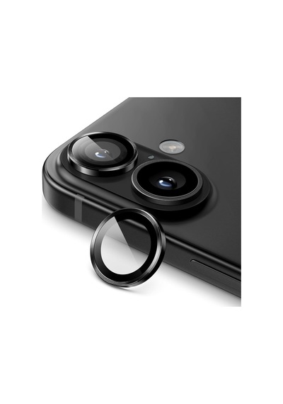 Apple Uyumlu iPhone 16 Plus Raze Metal Kamera Lens Koruyucu Siyah