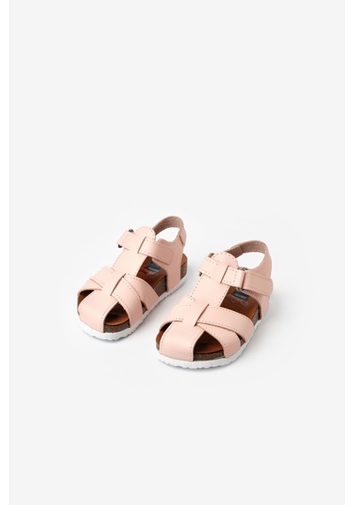 Le Mabelle Pembe Kafes Kız Çocuk Deri Sandalet Pembe