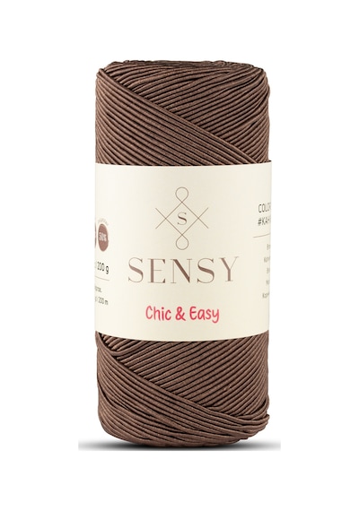 Sensy Premium Chic&easy 200 Gr Supra İpi Mumlu İp Runner İp Çanta İpi Pase İp Makrome İpi Kahverengi