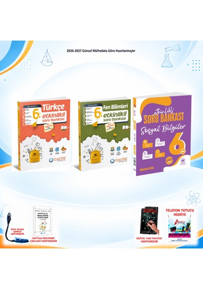 Çanta Yayınları 2026-2027 6. Sınıf Tüm Dersler 3 Kitap Türkçe-fen-sos Soru Set