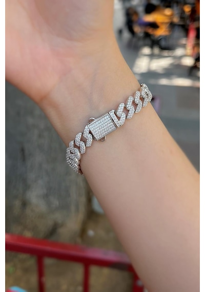 Gümüş 1 Cm Genişlik Taşlı Gurmet Bileklik Dy198v1 Diğer