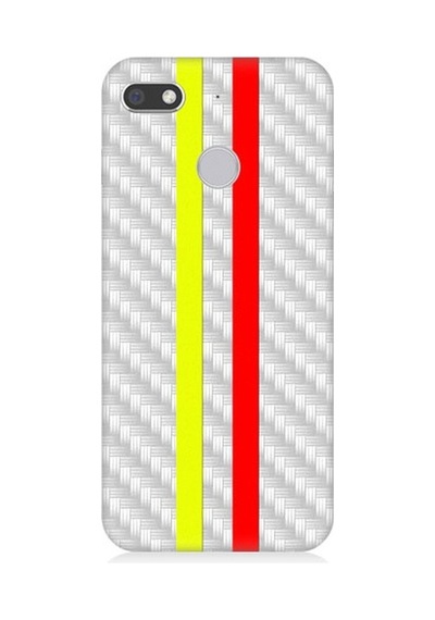 General Mobile Gm 8 Go Uyumlu Sarı Kırmızı Metal Motif Desenli Silikon Kılıf