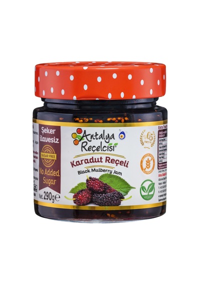 Antalya Reçelcisi Rafine Şeker İlavesiz Karadut Reçeli 290 G