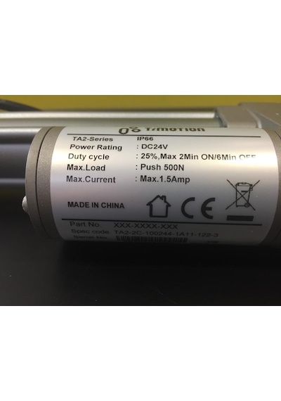 24V Dc 500N (50Kg) 100Mm Ip66 Pot'Lu  Lineer Aktüatör