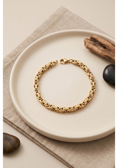 316l Çelik Gold Renk Kral Zincir Model Erkek Bileklik Tj-eb3814 Çok renkli