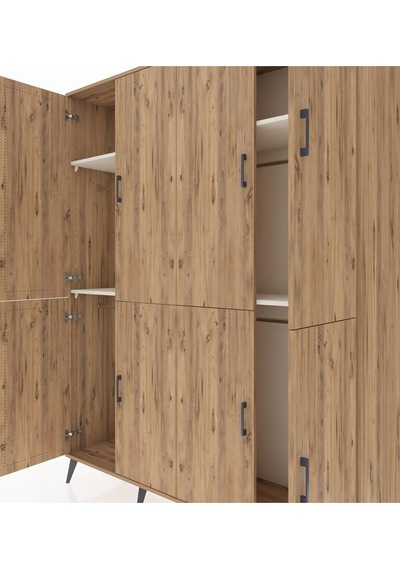 Hyperion Gardrop 4 Raflı 8 Kapaklı 4 Askılı 176x44x221 Çam-çam/aytaşı Beyaz Hyperion Gardrop 4 Raflı 8 Kapaklı 4 Askılı 176x44x221 Çam-çam/aytaşı Beyaz