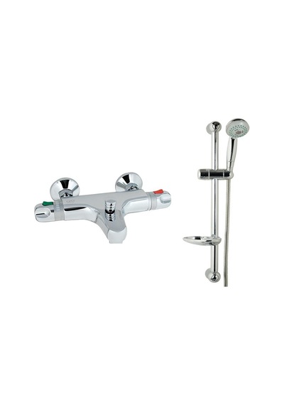 Gpd Termostatik Tbb01 Banyo Bataryası + Dst16 Sürgülü Duş Seti