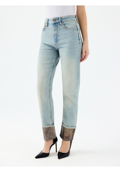 Comfort Straight Regular Fit Kadın Pantolon Denim