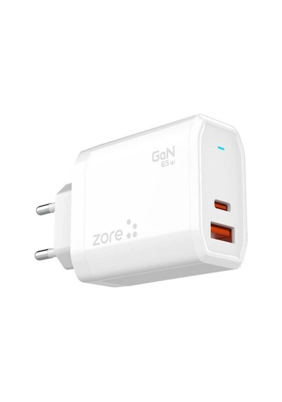 Zore Always-01 Gan Tech Type-c Pd4.0 Usb-a Qc3.0 Hızlı Şarj Özellikli Seyahat Şarj Başlığı 65w