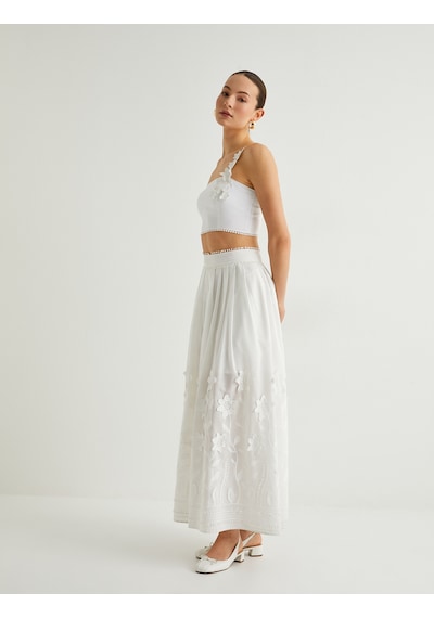 Koton Çiçek Detaylı Crop Büstiyer Beyaz 4sak30149ew Beyaz
