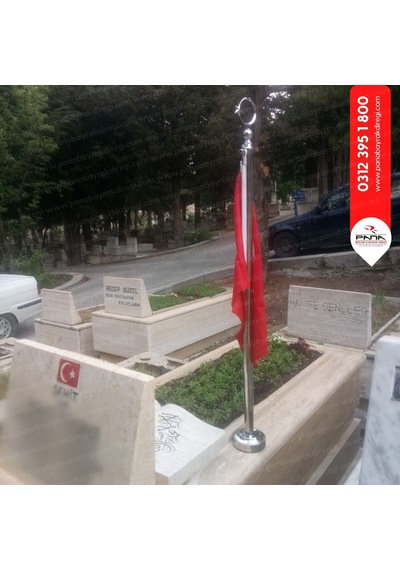 Şehit Bayrak Direği Ayyıldız Dahil 115 Cm Boy Standart