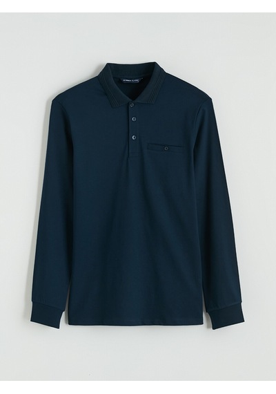Lcwaıkıkı Classic Lacivert Polo Yaka Uzun Kollu Erkek Tişört