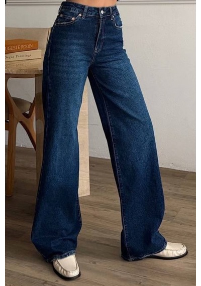 Balenbi Kadın Yüksek Bel Jean Yıkamalı Geniş Paça Palazzo Kot Pantolon 1239 - Premium Seri Koyu Mavi 2345 Balenbi Kadın Yüksek Bel Jean Yıkamalı Geniş Paça Palazzo Kot Pantolon 1239 - Premium Seri Koyu Mavi 2345