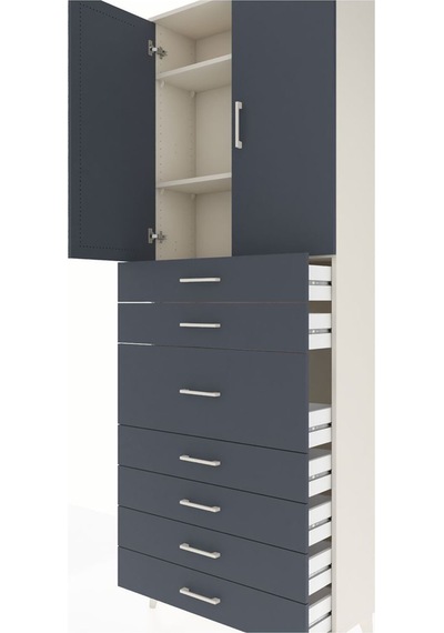 Arges Dolap 3 Raflı 7 Çekmeceli 2 Kapaklı 88x30x243 Aytaşı-an... Aytaşı