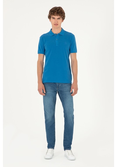 U.S. Polo Assn. Erkek Slim Fit Polo Yaka Saks Basic Tişört 50294207-VR045