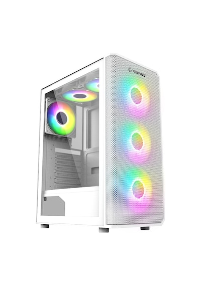 Rampage Helıos Mesh 550w 80+ Temperli Cam Rainbow Beyaz Atx Mid Tower Gaming Kasa