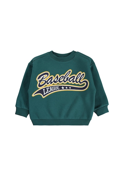 Civil Boys Baseball Baskılı 2-5 Yaş Sweatshirt - Yeşil Koyu Yeşil