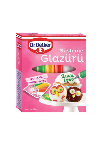 Dr. Oetker Süsleme Glazürü 76g Şekerli - 4 Renkli Kullanıma Hazır - 6 Adet Tarı